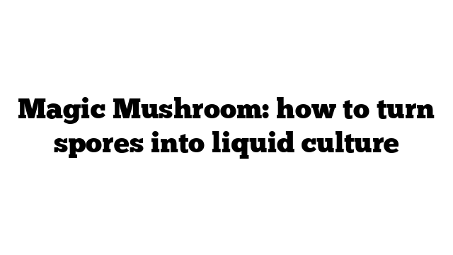Magic Mushroom: how to turn spores into liquid culture