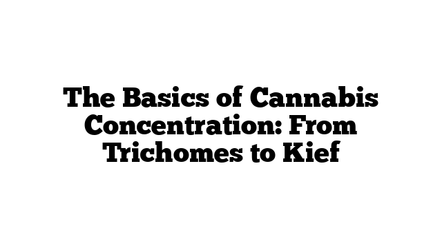 The Basics of Cannabis Concentration: From Trichomes to Kief