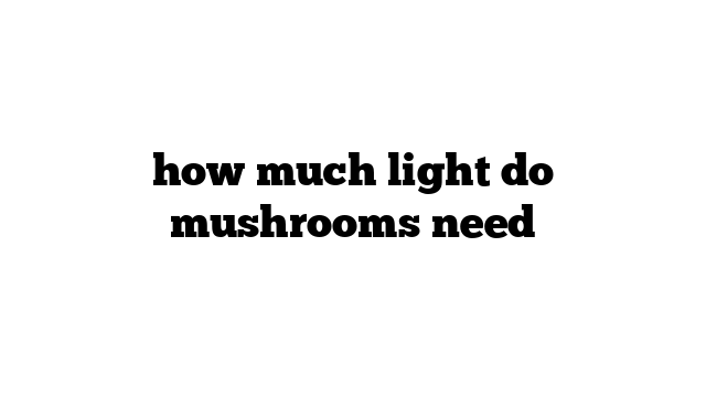 how much light do mushrooms need